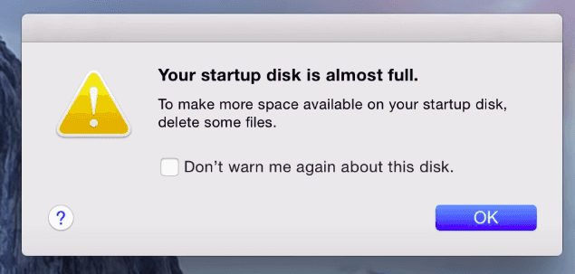 Startup disk is full
